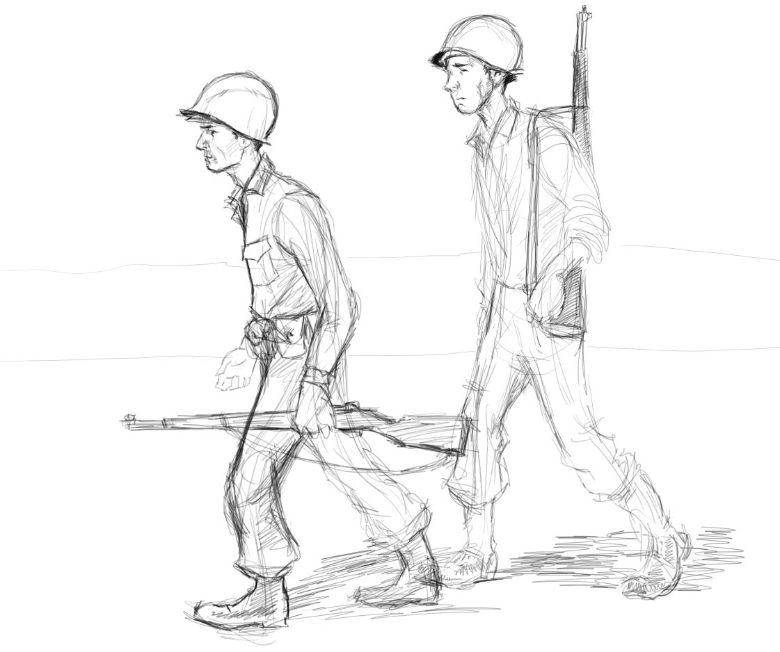 1121x938 Walking Wwii Gis