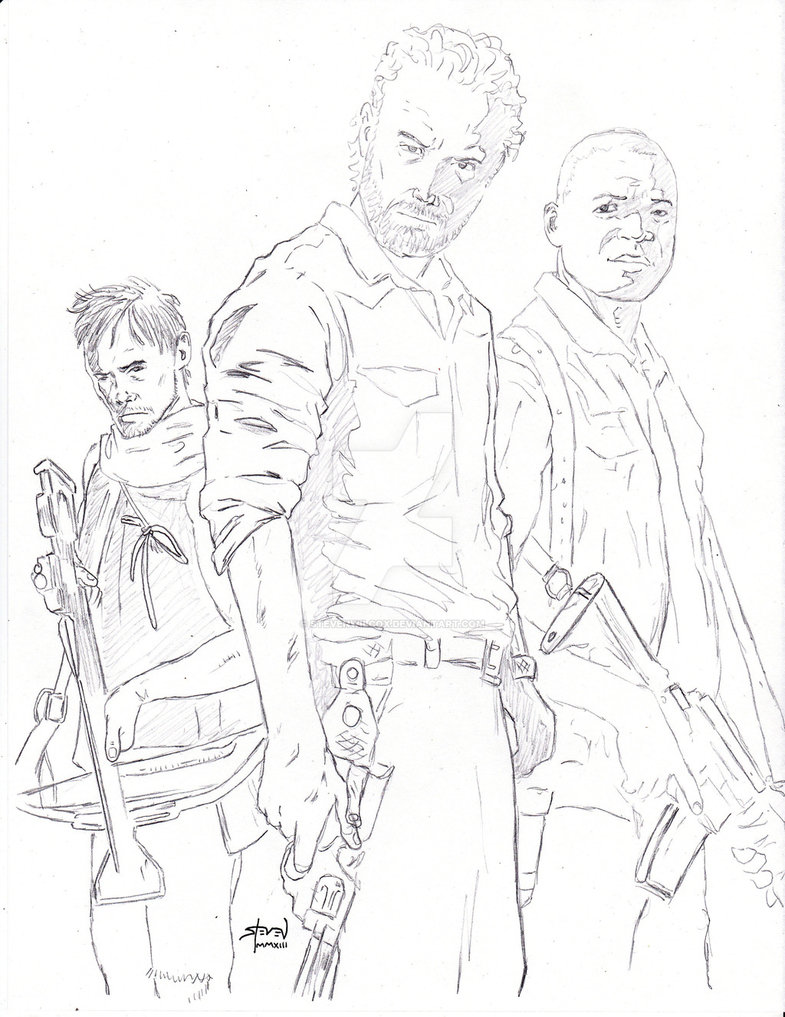 785x1017 Walking Dead Daryl, Rick And Bob