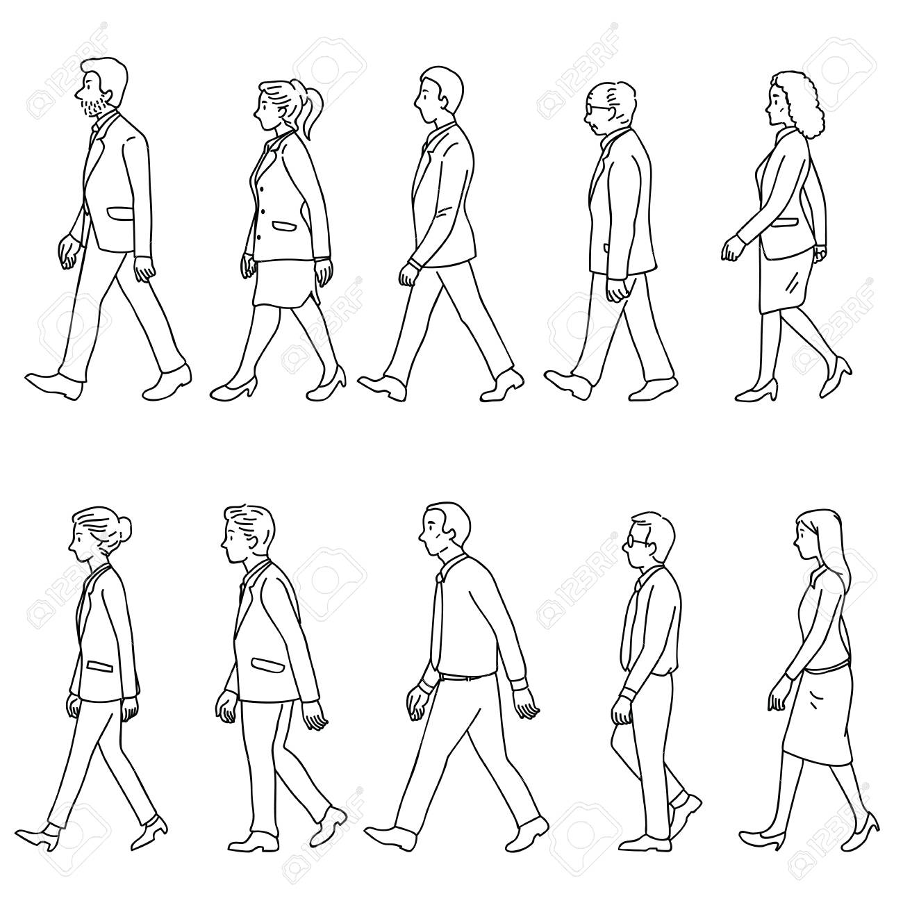 1300x1300 Vector Illustration Various Character Of Full Length