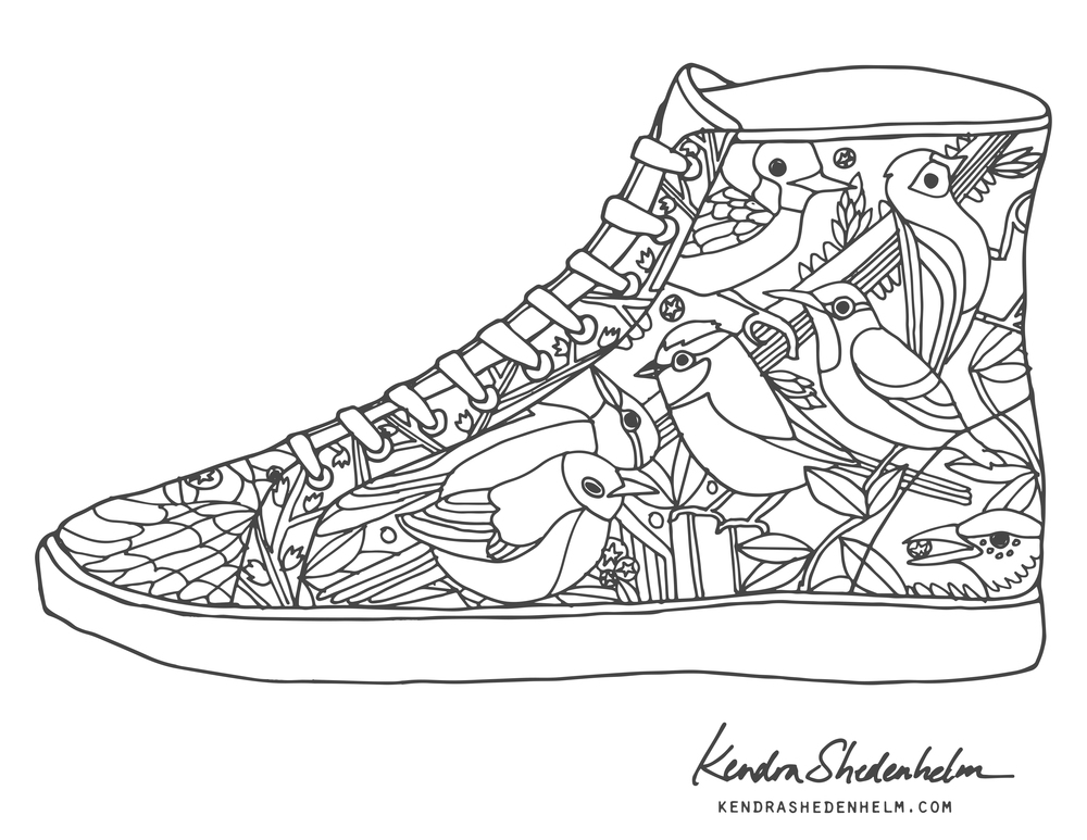 1000x773 Birds, Doodles, Shoes And Free Coloring Pages! Kendra Shedenhelm