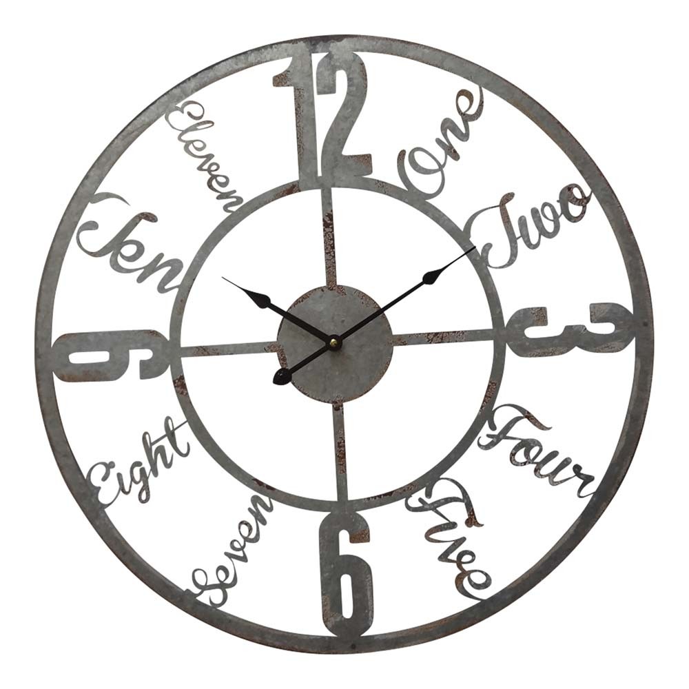 1000x1000 Industrial Wall Clock Letters 60cm