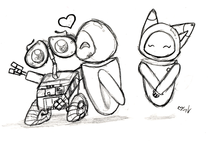 711x500 Wall E And Eve Chibis By Sylviene