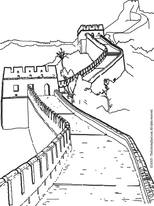 540x720 Great Wall Of China Clipart Black And White Pencil And In Color