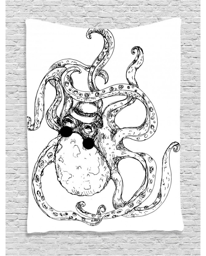 670x830 Tapestry Hipster Animal Sketch Printed Wall Hanging