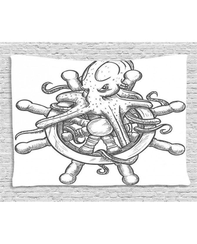 670x830 Wide Tapestry Sketch Wheel Sailing Printed Wall Hanging