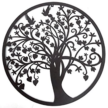 355x353 Beautiful Tree Of Life Metal Wall Hanging Sculptures Garden Art 24