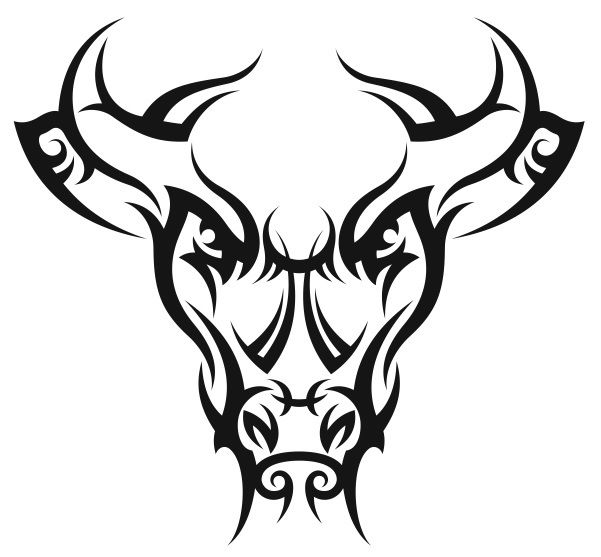 601x557 Nr47) Tribal Tattoo Bull Head Decal Vinyl Sticker Laptop Wall Hood
