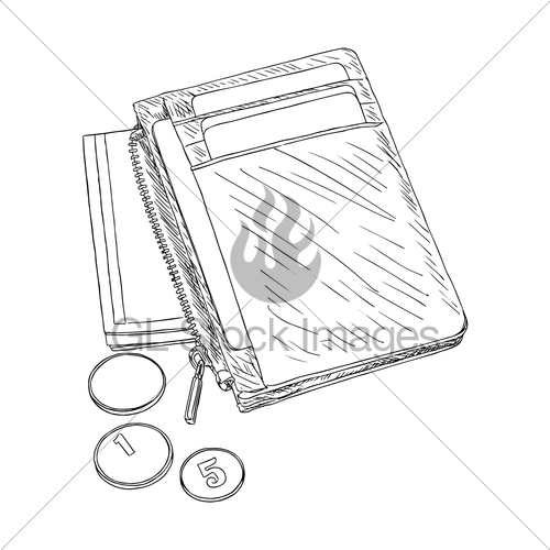 500x500 Wallet With Money And Credit Cards Vector. Gl Stock Images