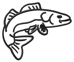 250x209 Walleye Outline Embroidery Designs, Machine Embroidery Designs