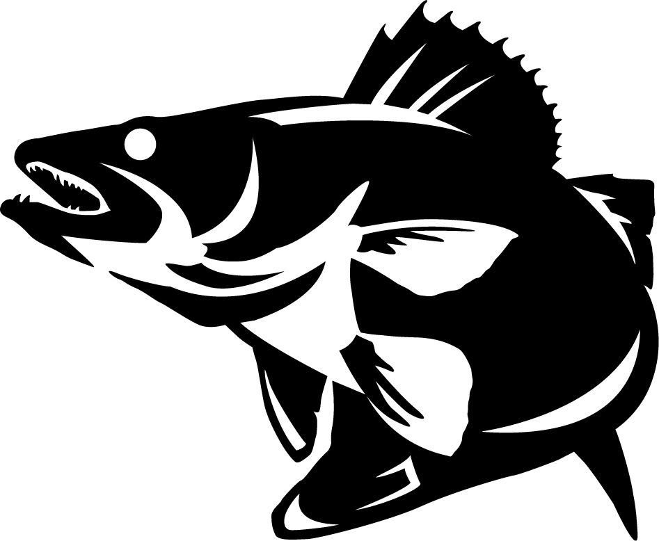 947x778 Walleye Striking Wall Decal Laser Cutting