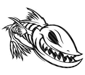 300x263 Carbon Fiber Fishing Sticker Skillet Skilleton Fear No Fish