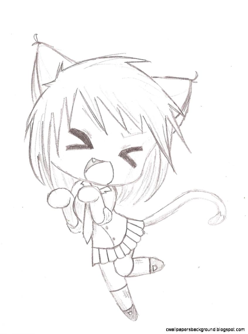 846x1140 Chibi Neko Drawing Wallpapers Background
