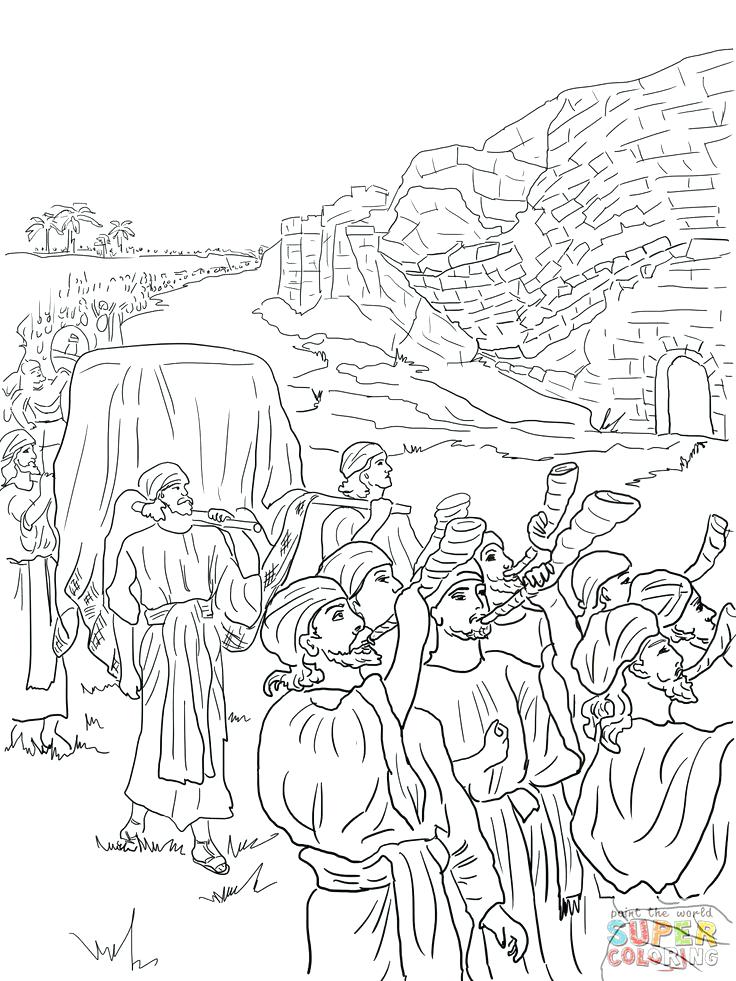736x981 Walls Of Jericho Coloring Sheet And Coloring Pages Click To See