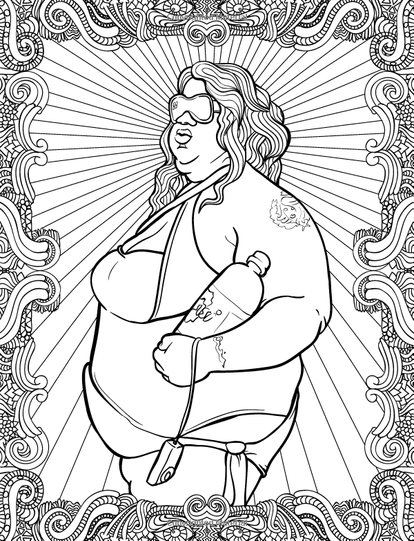 600x783 People Of Adult Coloring Book Rolling