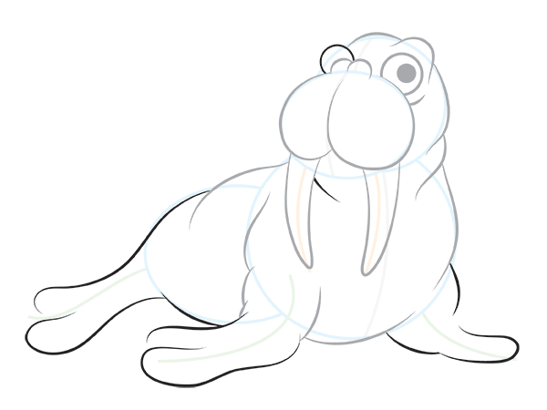 600x450 Cartoon Walrus Step By Step Drawing Lesson