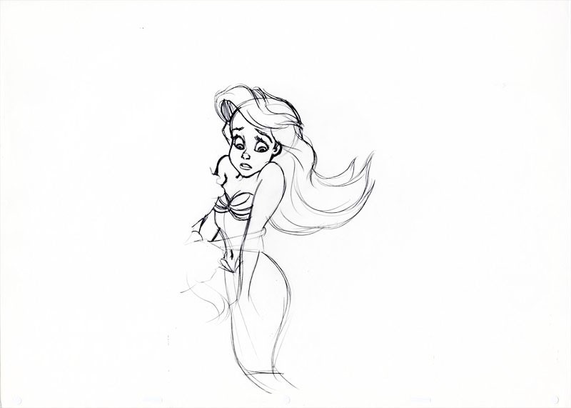800x571 Original Walt Disney Production Drawing Featuring Ariel