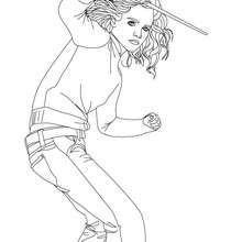 220x220 Emma Watson With Hermione Granger's Magic Wand Coloring Pages