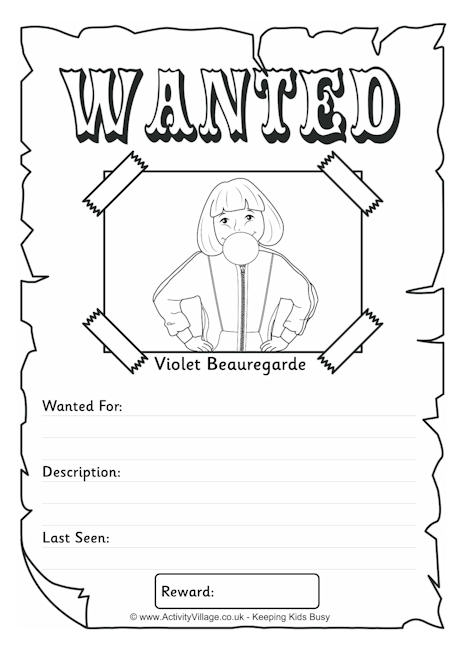 460x650 Violet Beauregarde Wanted Poster