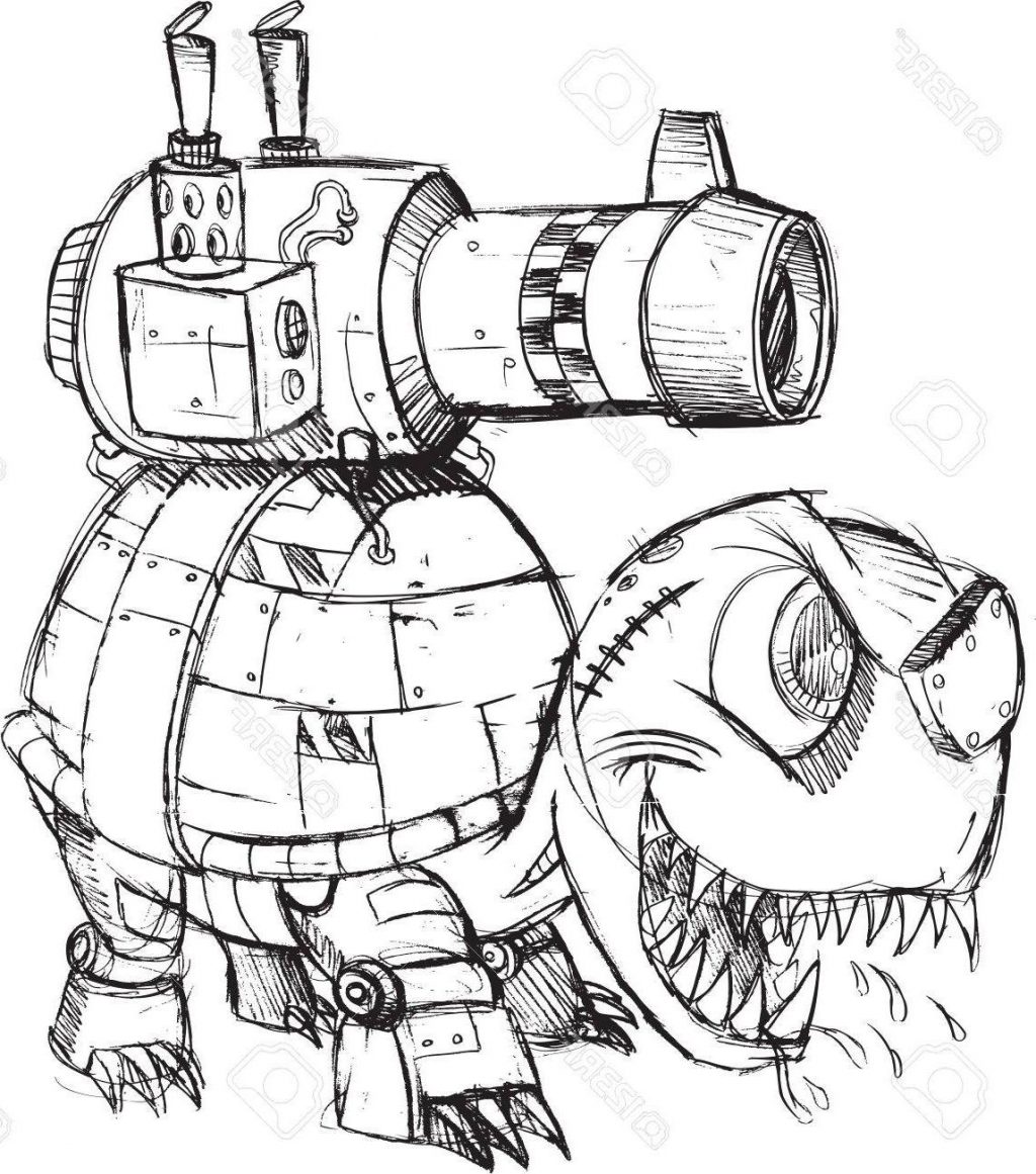 1024x1161 Best War Tank Turtle Sketch Vector Illustration Art Stock Drawing