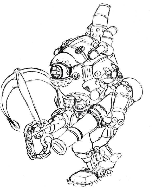 600x749 Warmachine Mariner Sketch By Brendankeeley