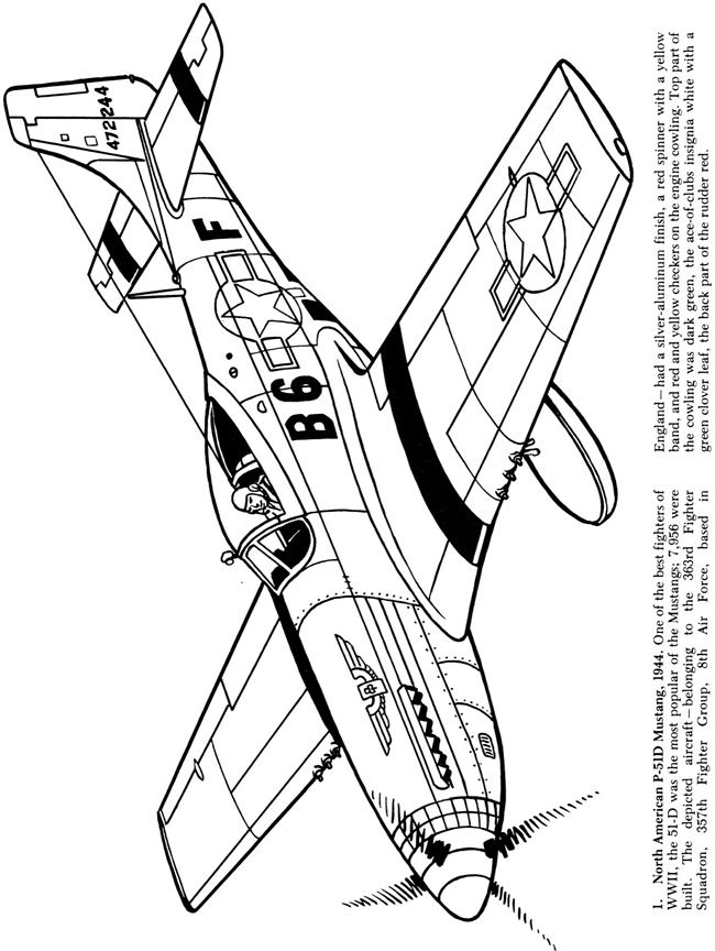 650x864 Airplanes Of The Second World War Coloring Book Dover Publications