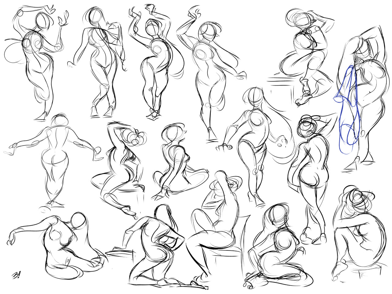 1280x958 Davebardin Gesture Drawings From My Morning Warm Up. All