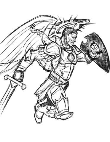 371x480 Warrior Angel Coloring Page Free Printable Coloring Pages