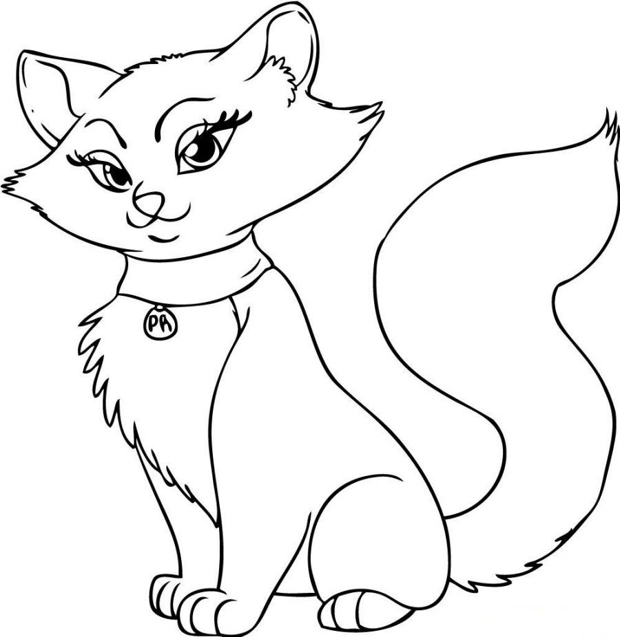 900x926 Download Kitty Cat Coloring Page