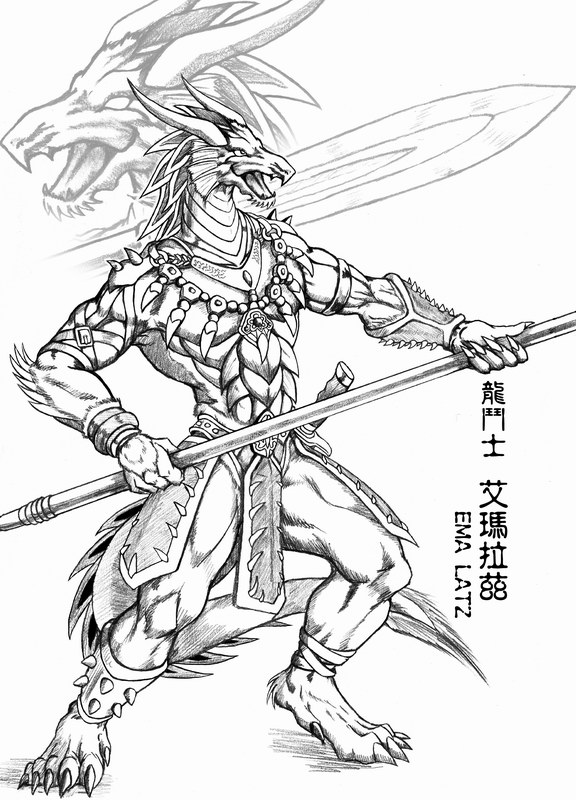 576x800 Dragon Warrior By Wolflsi