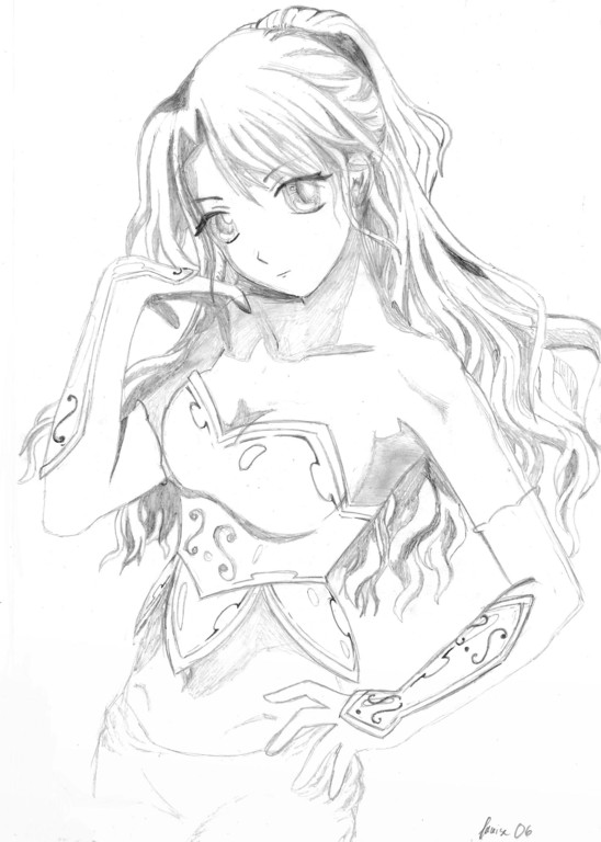 548x768 Anime Warrior Girl Pose 1 By Louisedk