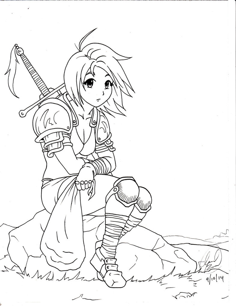 785x1017 Warrior Girl A Rock By Israel92