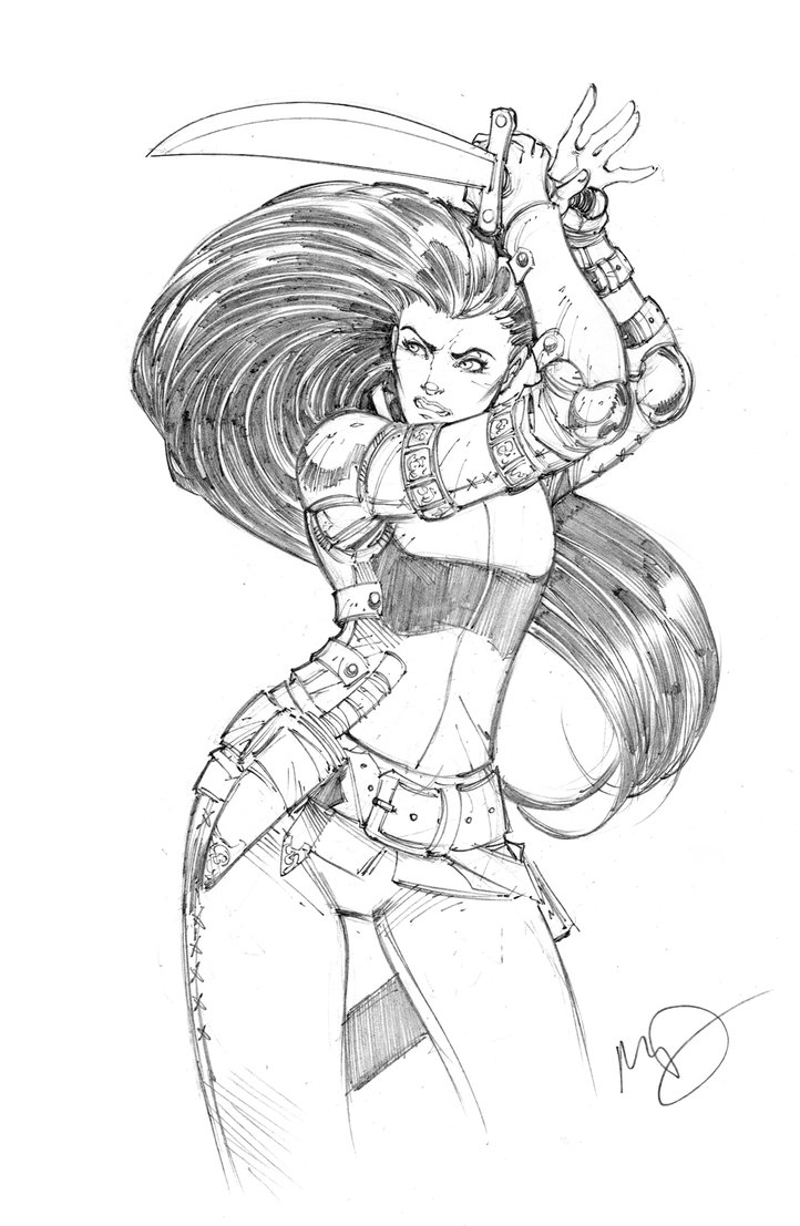 722x1107 Warrior Sketch By Max Dunbar