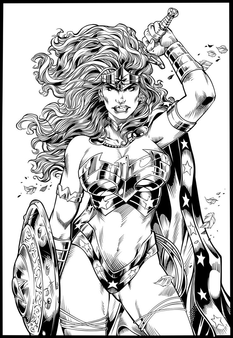 741x1077 Wonder Woman Warrior Inks By Fendiin