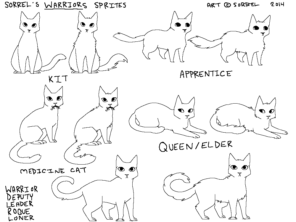 1000x750 Free Warrior Cats Sprites By Halesette