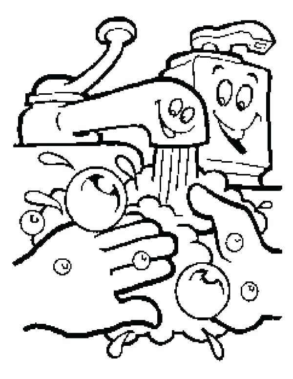 600x776 Hand Washing Coloring Pages For Preschoolers Fresh Washi On Lovely
