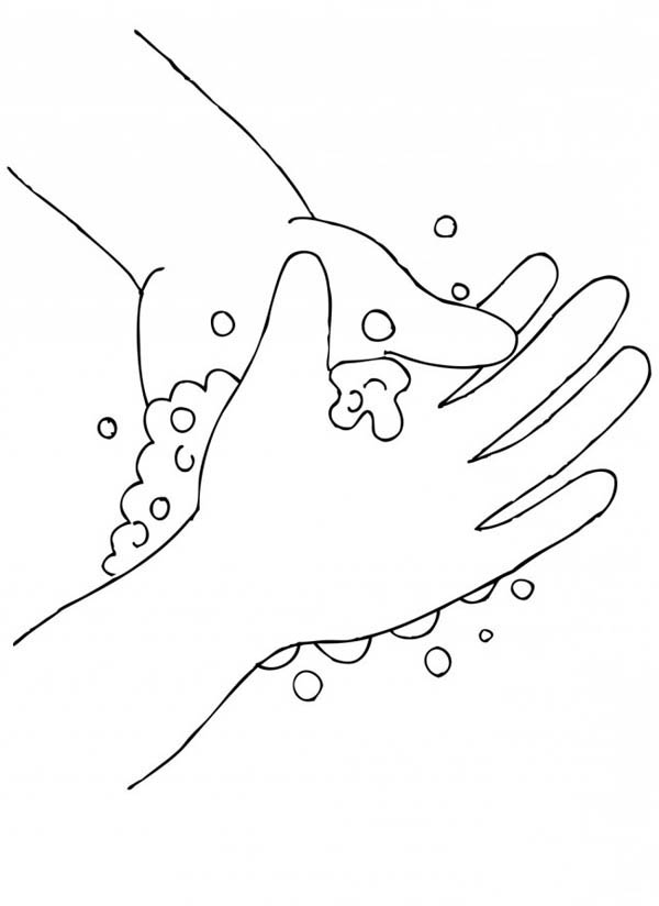 600x824 Learn To Wash You Hand Coloring Page Coloring Sky