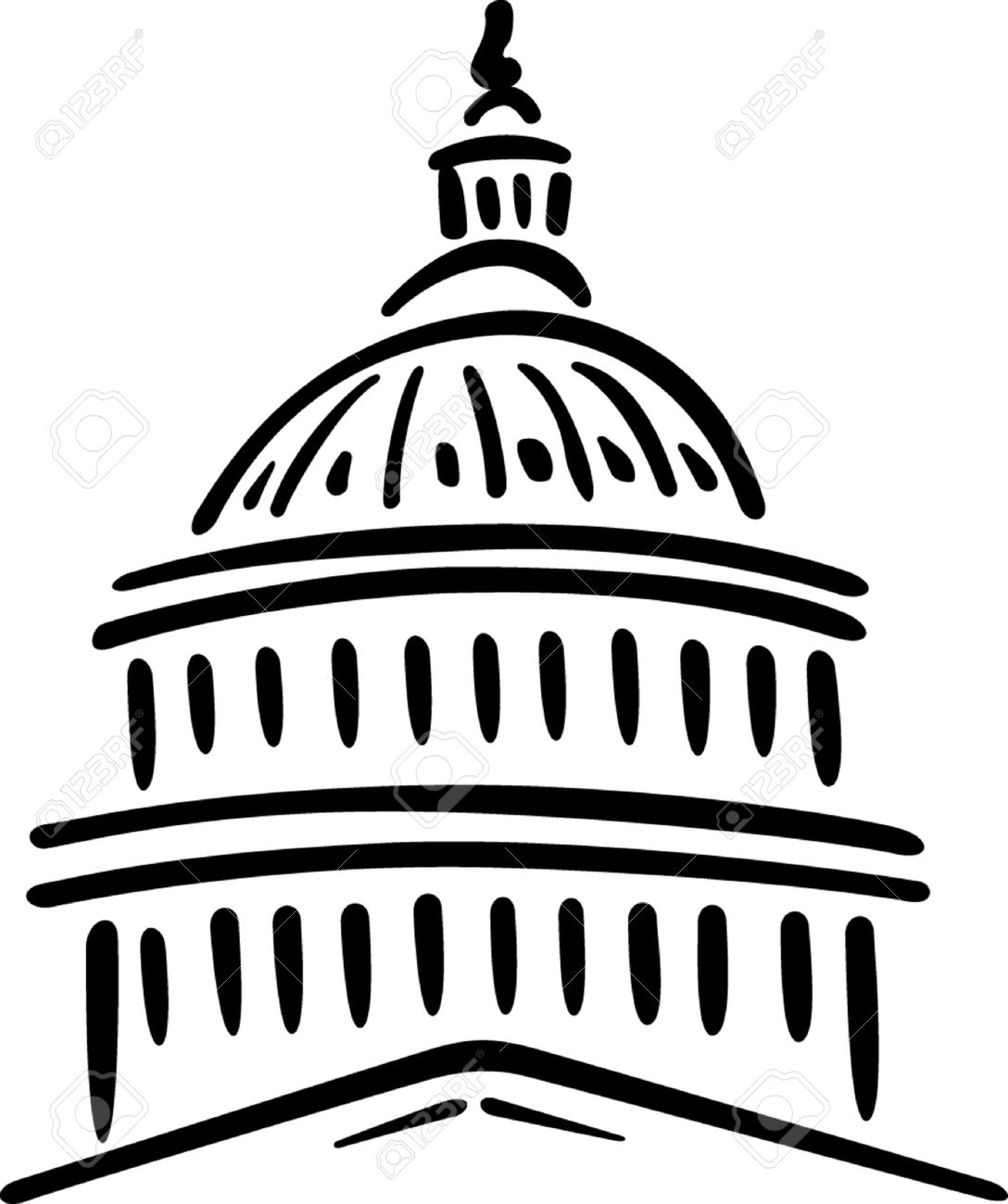 1088x1300 Illustration Of The U S Capitol, Washington D C Royalty Free