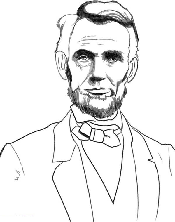 600x760 A Sketch Drawing Of Abraham Lincoln Coloring Page Facebook