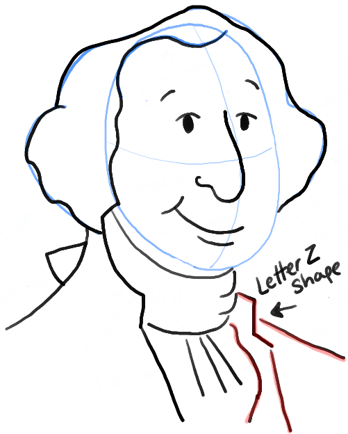 501x624 How To Draw Cartoon George Washington With Simple Step By Step