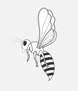 258x300 Wasp Drawing Vector Illustration Royalty Free Stock Image
