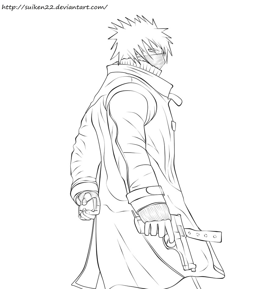 840x951 Watch Dogs Kakashi Lineart By Suiken22 By Suiken22