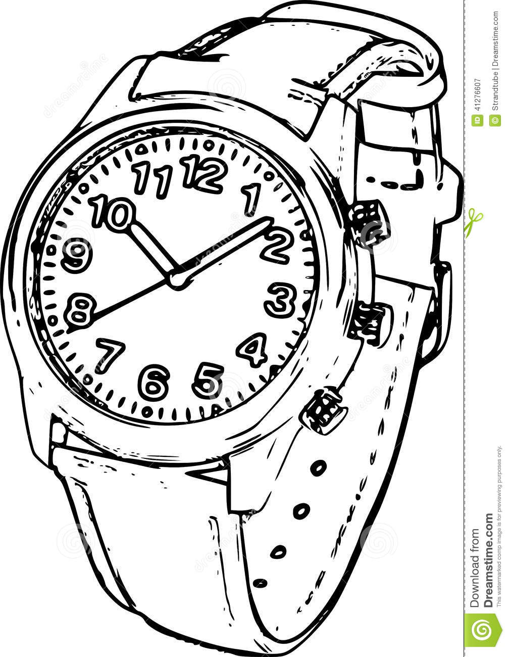 1008x1300 Line Drawing Wrist Watch Watch Technical Drawing