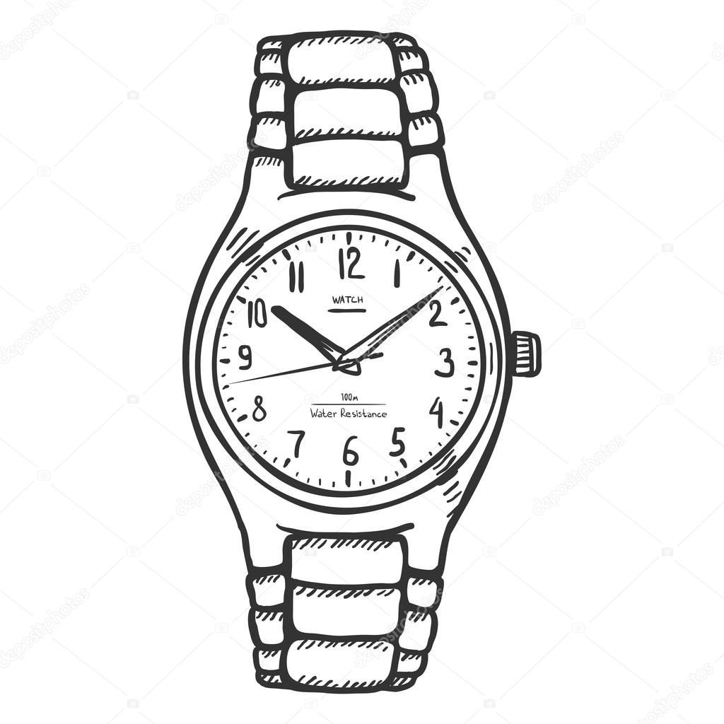 1024x1024 Wrist Watch Sketch Stock Vector Nikiteev