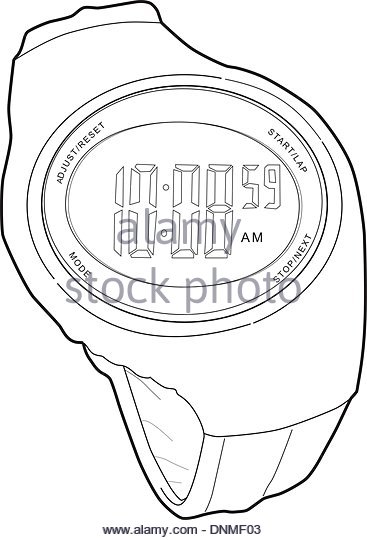 367x540 Sports Watch Line Drawing Stock Photos Amp Sports Watch Line Drawing
