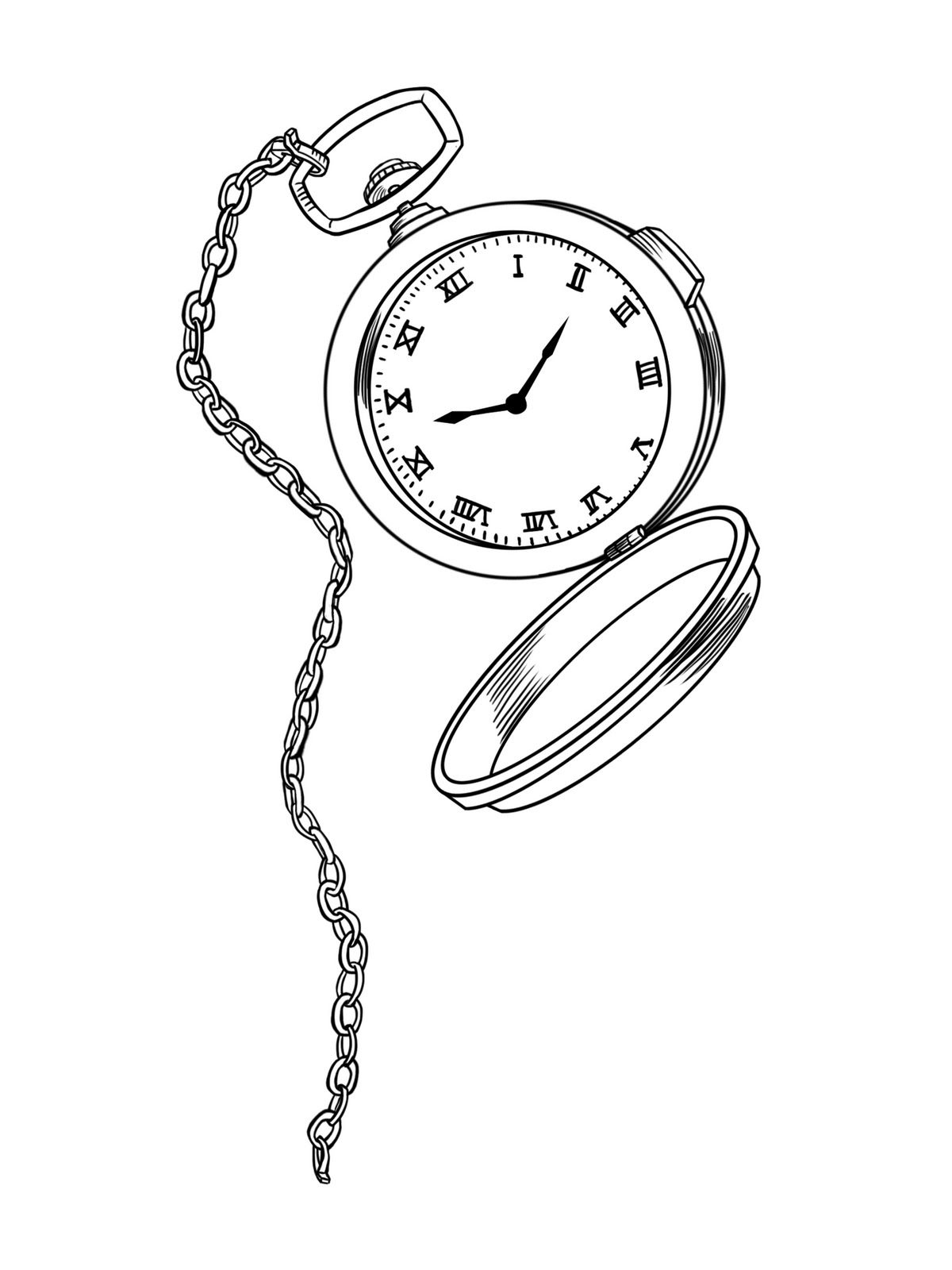 1200x1600 Drawn Pocket Watch Chain Drawing