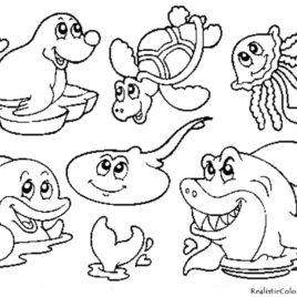 268x268 Coloring Pages Water Animals Archives