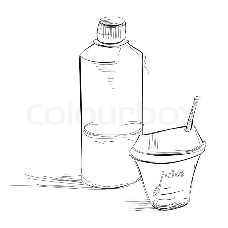 800x800 Bottle And Glass Of Juice Stock Vector Colourbox