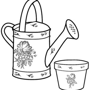 300x300 Drawing Of Watering Can Coloring Page Coloring Sun