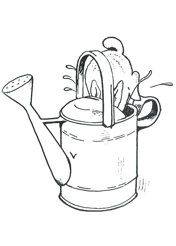 600x840 Rabbit Eats Lemons Coloring Page Peter Rabbit Drink From Water Can