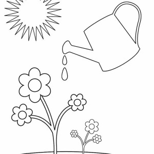 300x300 Two Watering Can Coloring Page Coloring Sun
